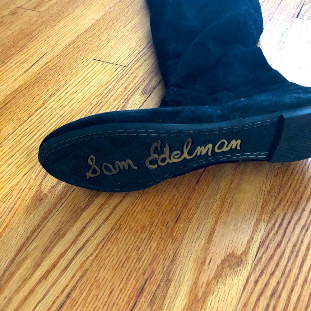 Sam Edelman flat black suede boots size 8.5